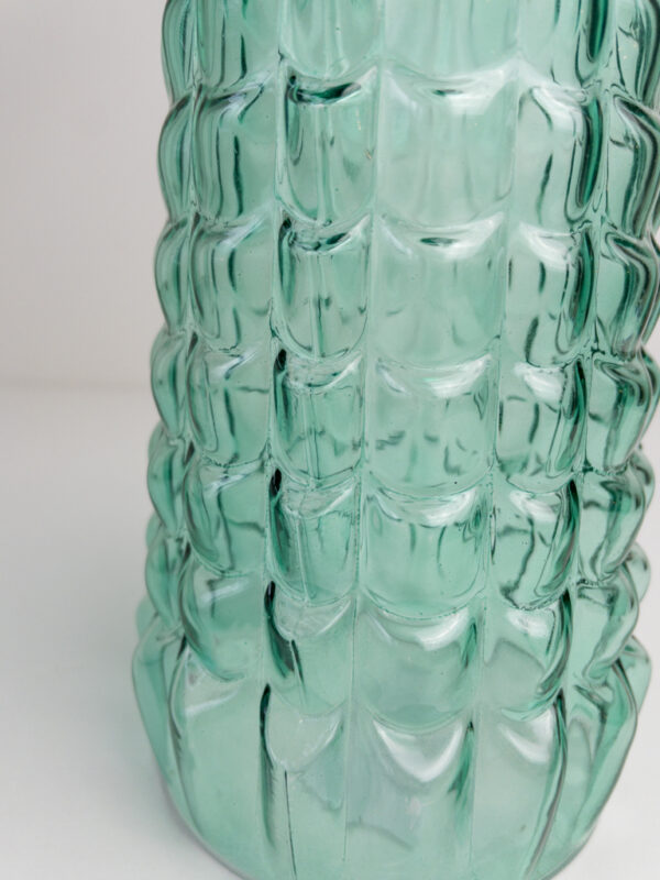 Groen geschubde vaas van glas